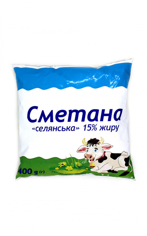 Сметана ВІВАЛЬДІ 15%, 400г, плівка поліетиленова